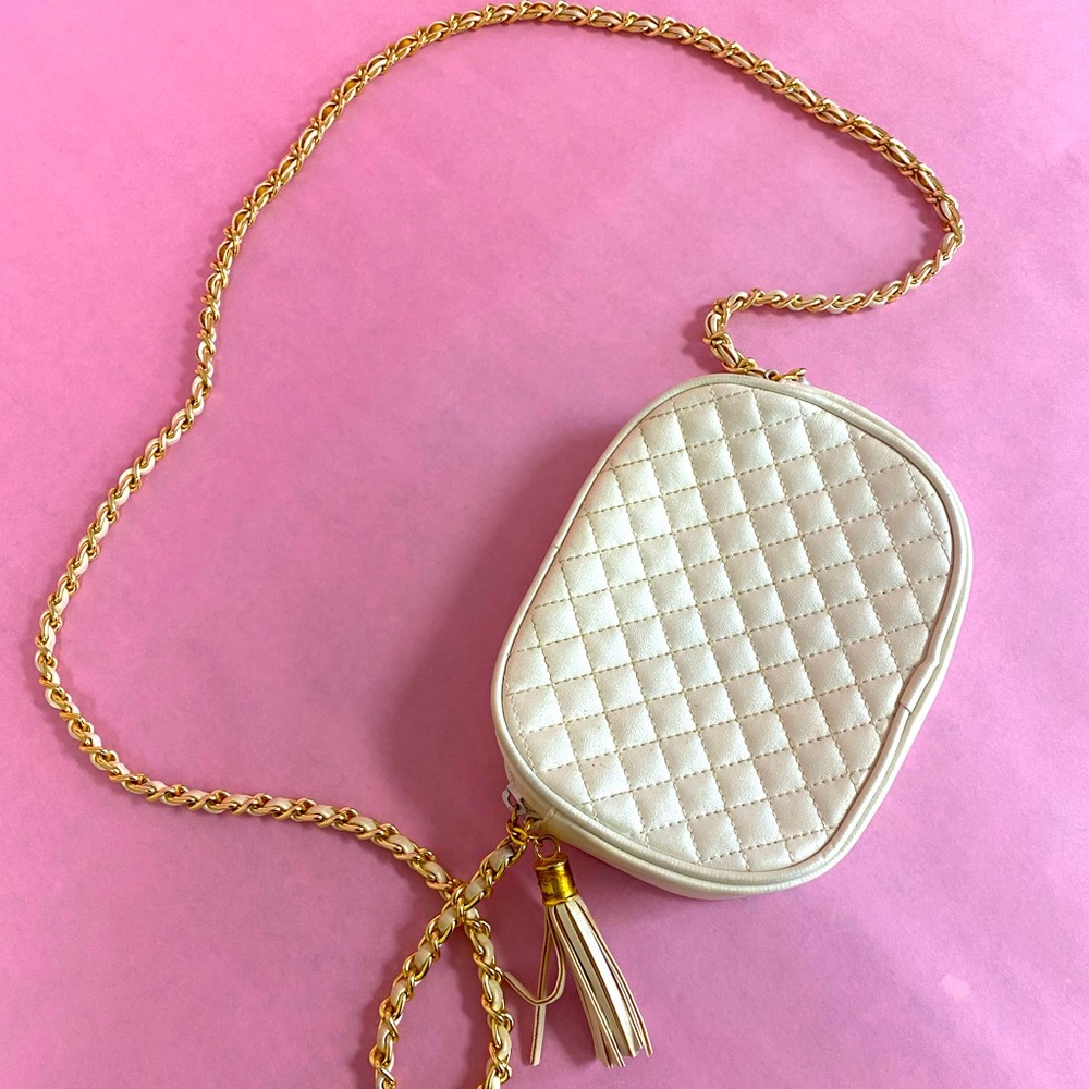 Lord and Taylor white crossbody bag